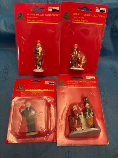 Caldor Village Square Collectibles Figures 4 Hand Painted Porcelain Figures NEW