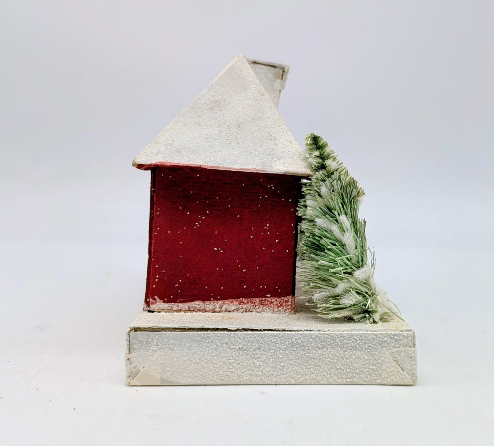 Vintage Medium Christmas Putz Village House Japan Mica Red Gold