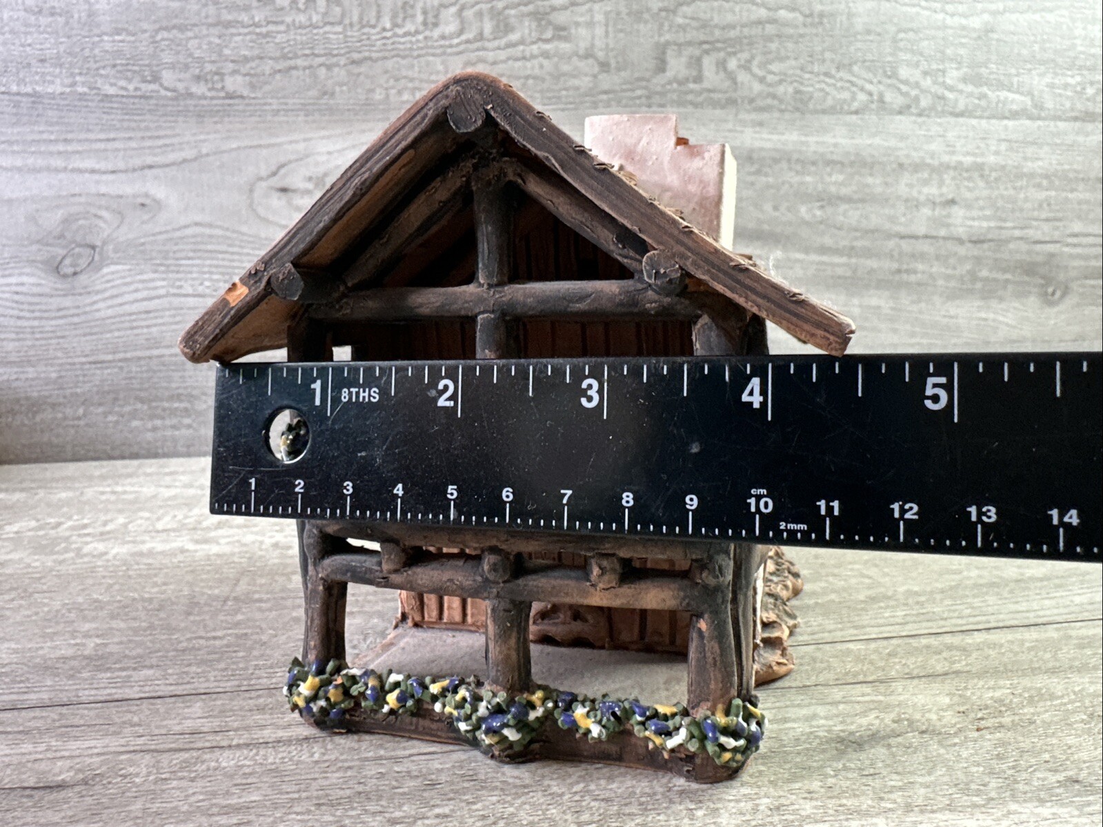 Unknown Signed Handmade Detailed Clay Cottage/Church Home Decor