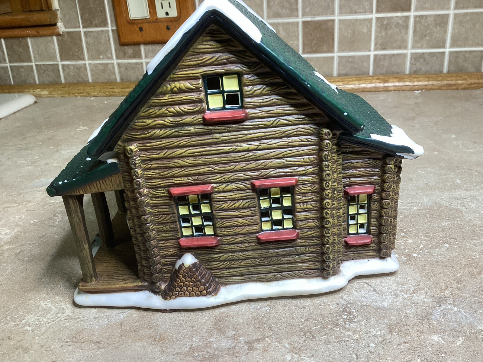 St. Nicholas Square Christmas Village Log Cabin – No Light Cord