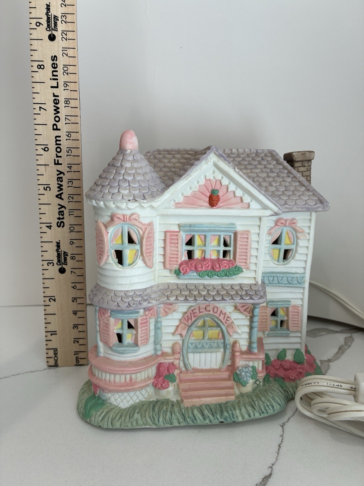 Lighted Victorian House from Cottontail Lane Springtime Collection of Cottages