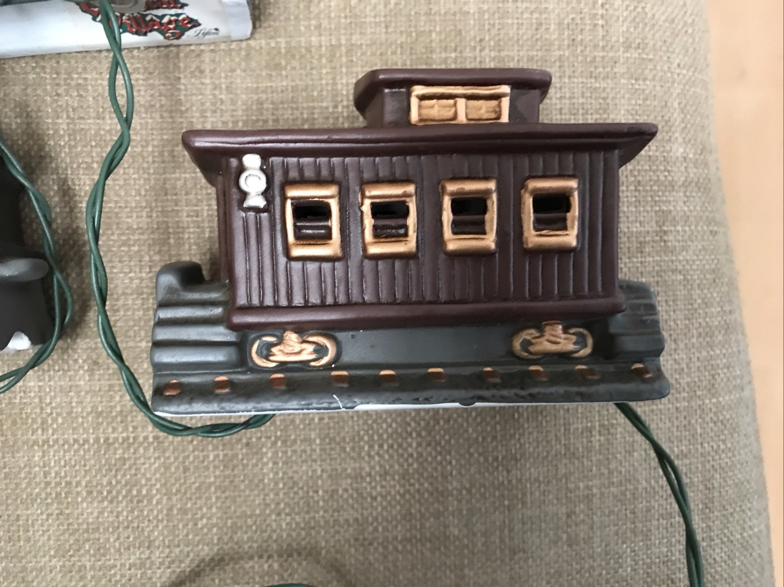 Lefton Colonial Village 3 Piece Lighted Train Set