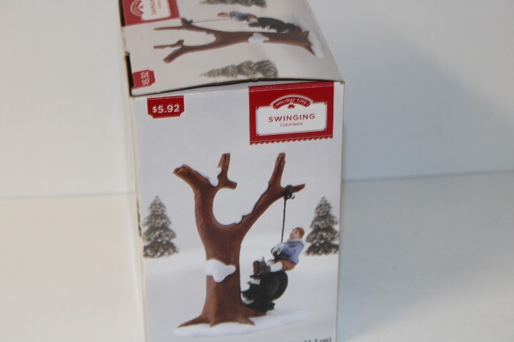 Holiday Time Swinging Christmas Village House Accessory Figurine Tire Swing