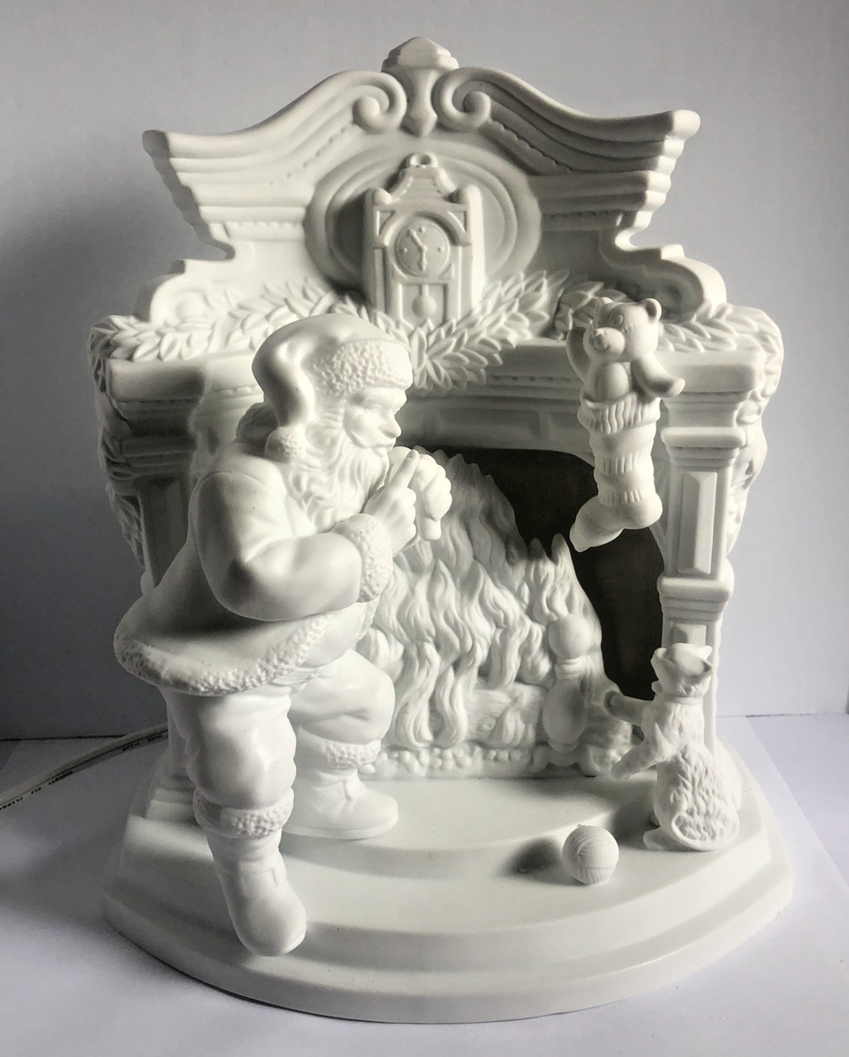 Department 56 Winter Silhouette Santa Filling The Stockings Lighted 10.25″ White