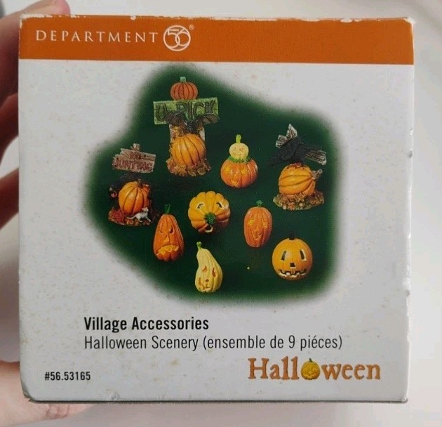 Dept 56 Halloween Scenery Village Accessories SET of 9 new 56.53165 retired 2004
