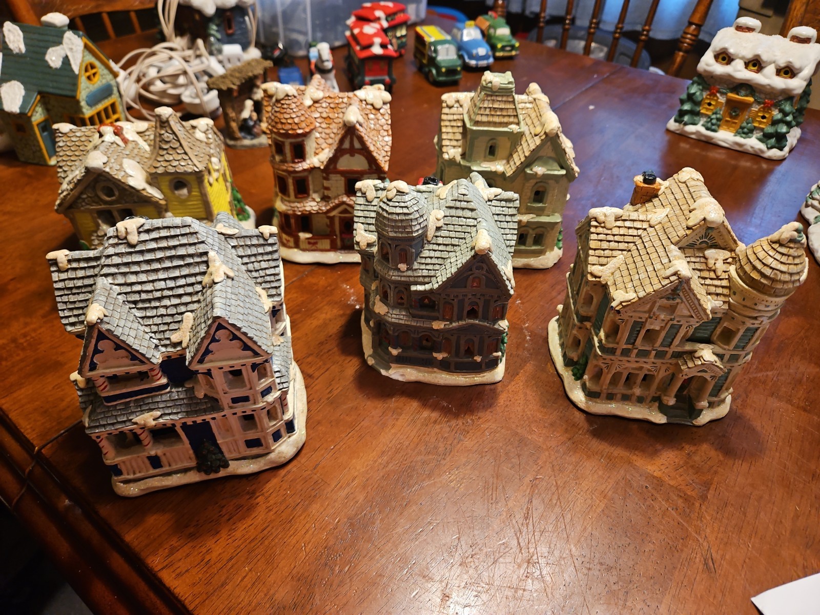 Lot of 6 Vintage Christmas Houses