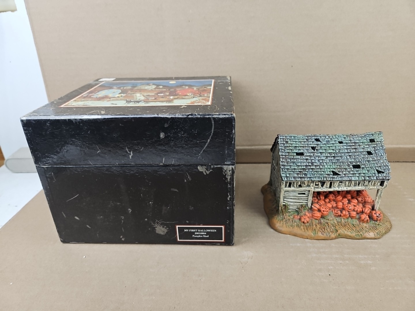 Lang and Wise Folk Art Village Collection “My First Halloween” Pumpkin Shed