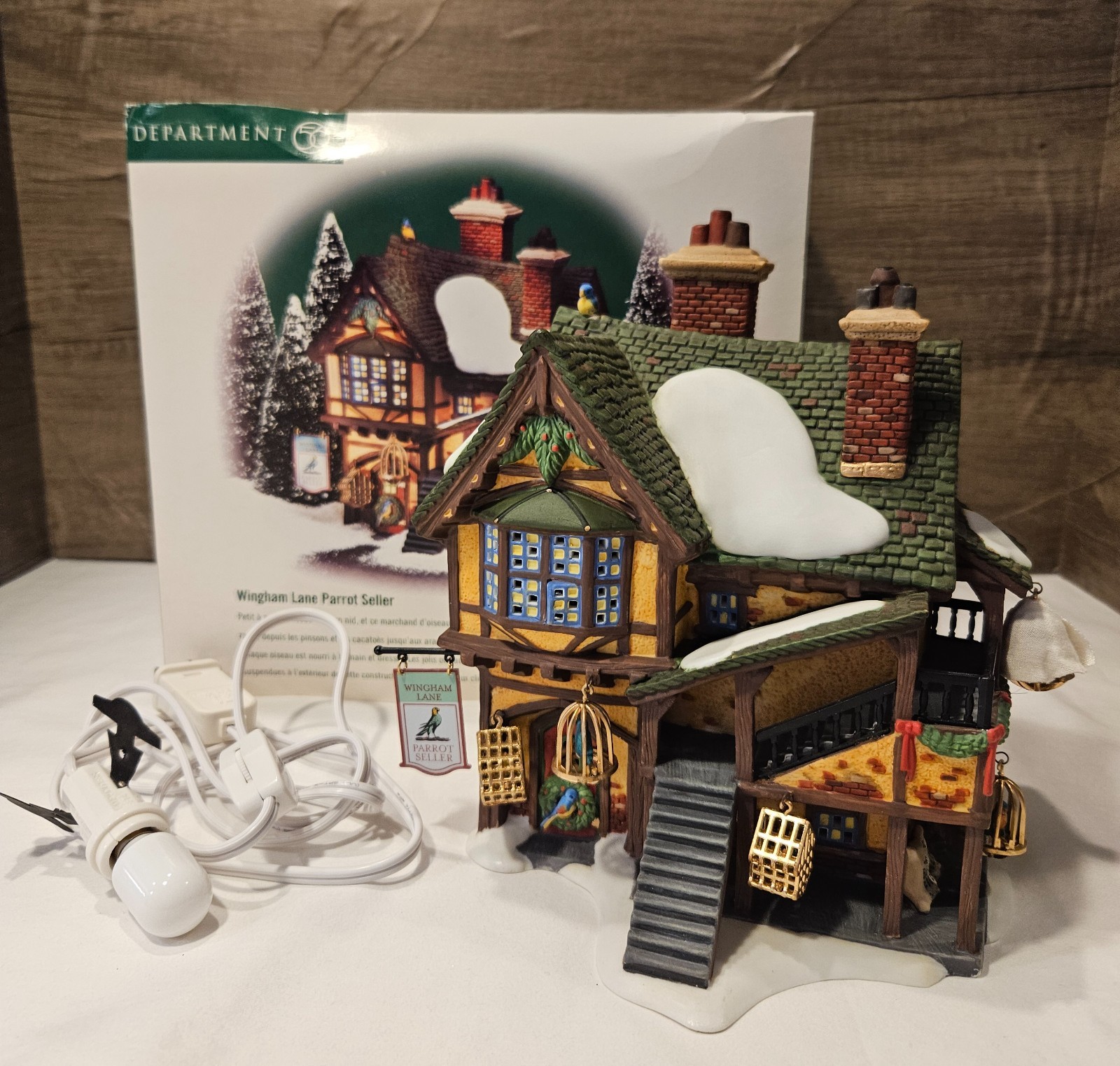 Dept 56 Dickens Village “Wingham Lane Parrot Seller” #56-58449 RETIRED