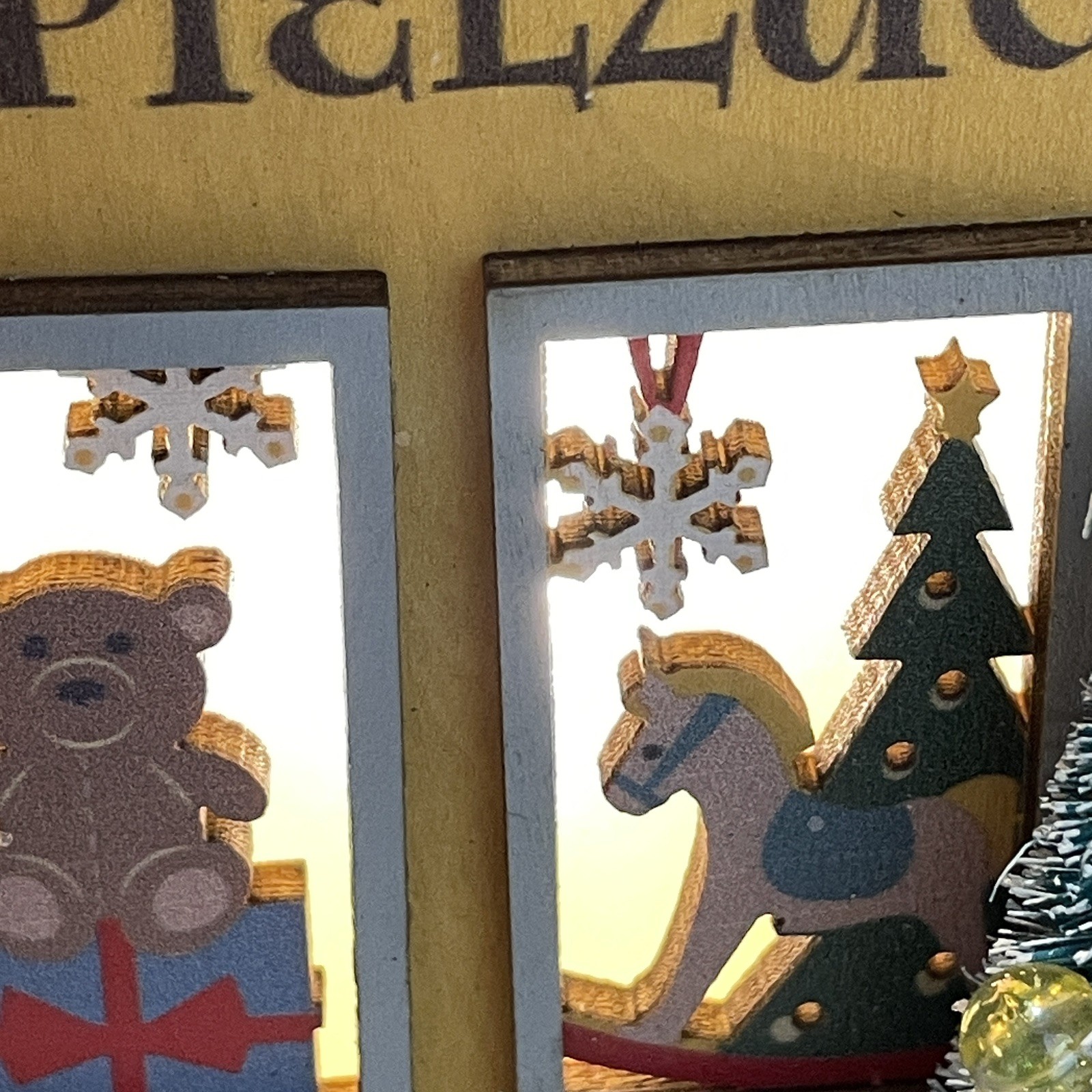 World Market Laser Cut Wood LED Shop Christmas Village German Toy Shop Houses