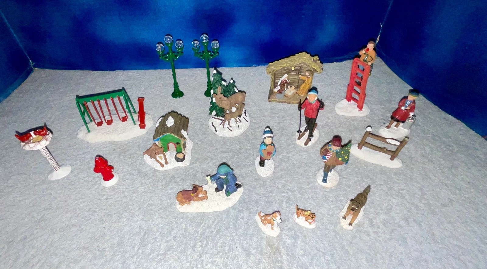 Christmas Village People Animals Accessories China Taiwan 18 Pcs Resin Metal