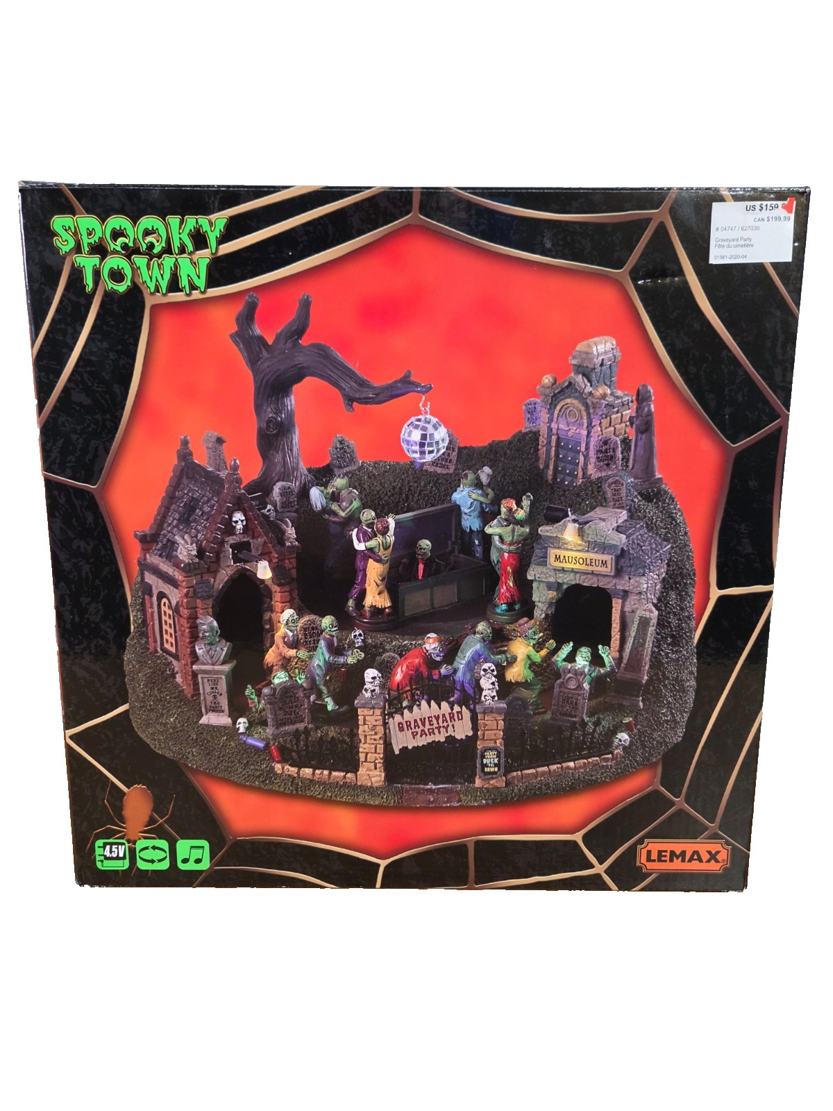 Lemax 2019 New Open Box Spooky Town Graveyard Party 94488 Lights Sound Animation