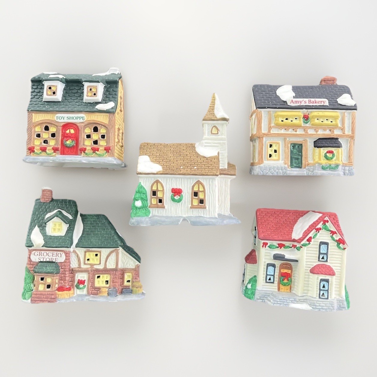 VTG 1995 NOMA Dickensville Christmas Village 5 Building Lot With EXTRAS
