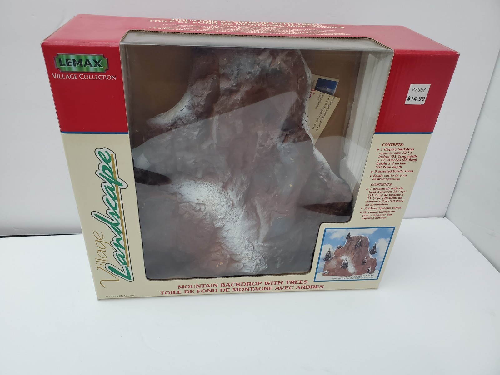NOS Vintage 1998 LEMAX Medium Village Mountain Backdrop W/Trees #81012