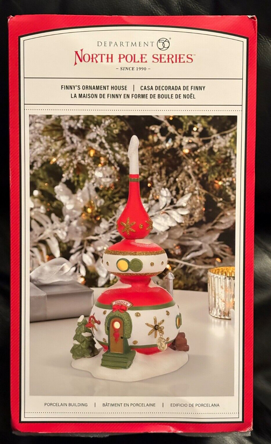 Dept 56 North Pole Series Finny’s Ornament House (Lights Up – Electric) NIB