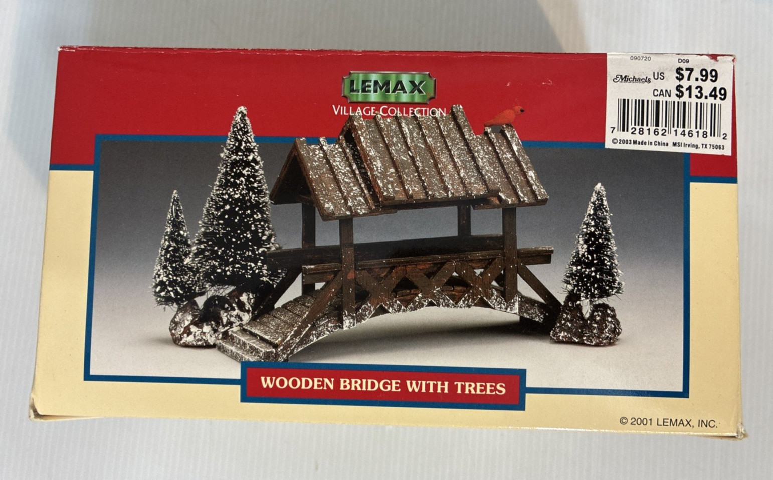 Lemax Village Collection Wooden Covered Bridge Trees Christmas Accessory New