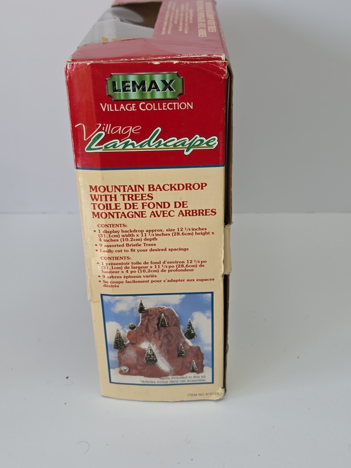Lemax Christmas Village Medium 12×11″ Mountain Backdrop With Trees 1998 Read