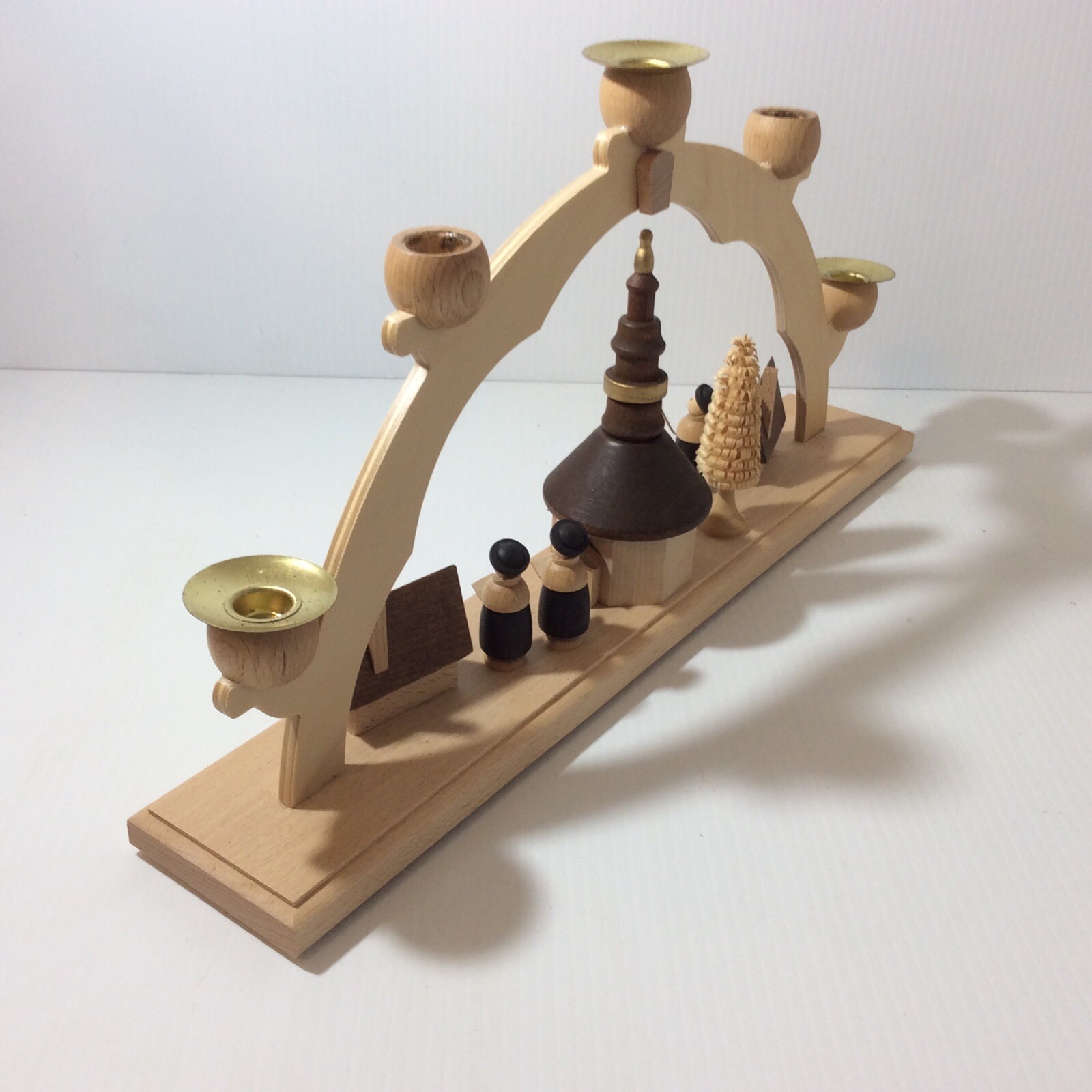 R G Seiffen Church Village Candle Arch Christmas Ornament Wood Handmade Germany