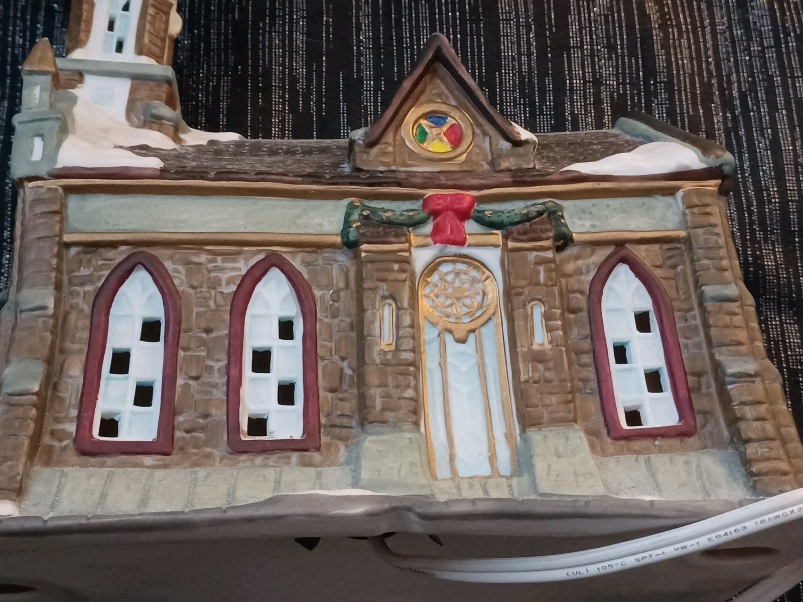 Vintage Porcelain Lighted Hand Painted Christmas Village Church
