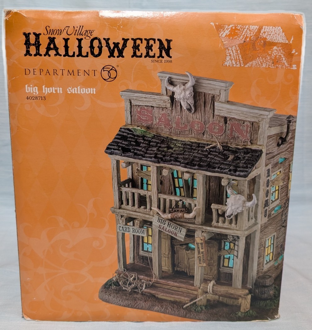 Department 56 Snow Village Halloween Ghost Town ~Big Horn Saloon 4028713 Retired