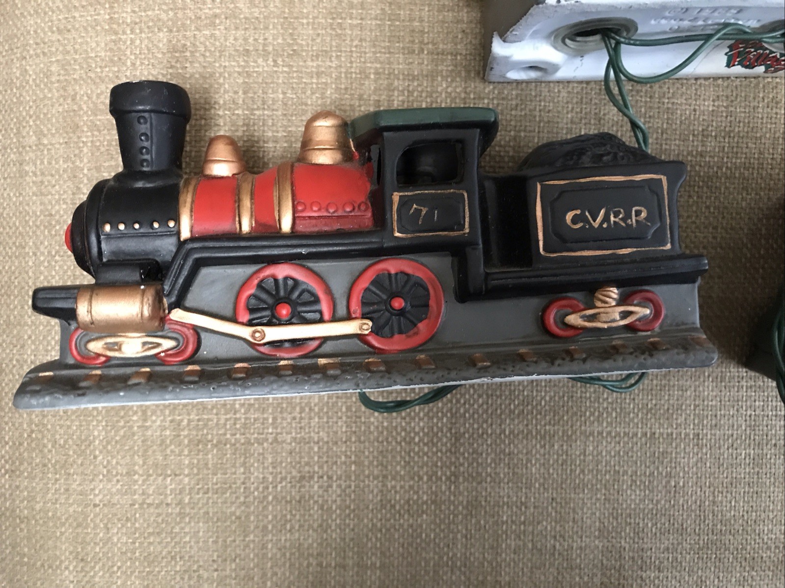 Lefton Colonial Village 3 Piece Lighted Train Set