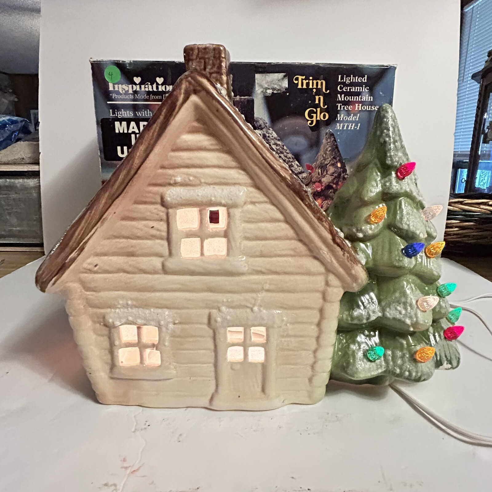 Marcia Ceramics Lighted Christmas Tree Mountain House Inspirations Holiday Vtg