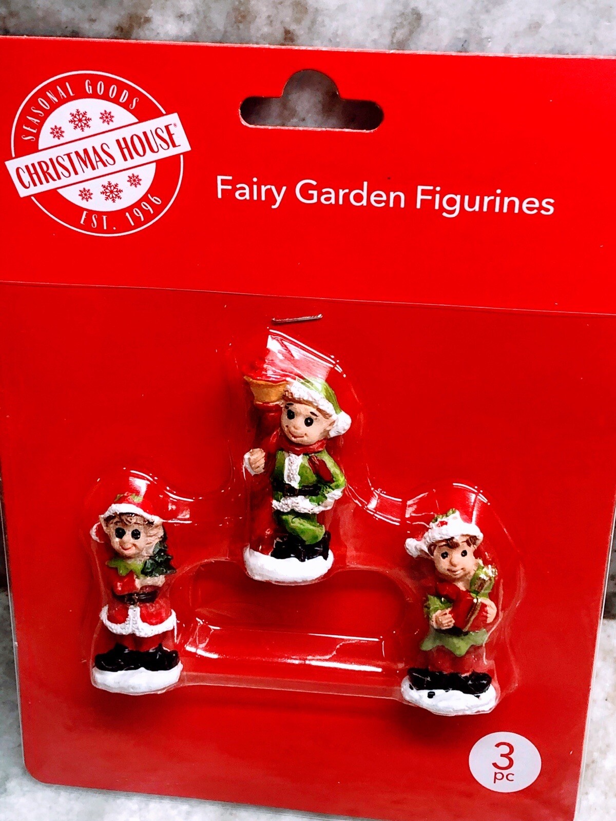 Ship N 24 Hours: New Christmas Fairy Garden Figurines. “Elf” 3 Pc. 1.5 Inch.