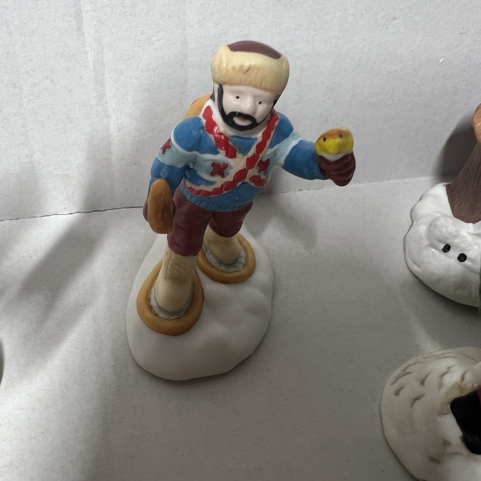 Vintage Christmas Village Figurine Lot Nativity Moose Skier Taiwan Philippines 7