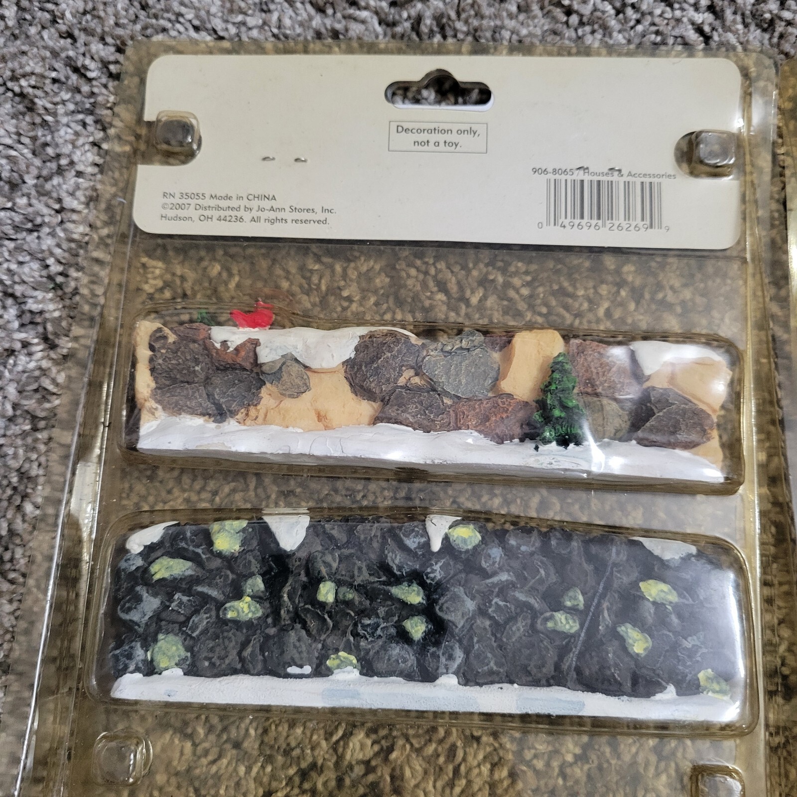 Holiday Inspirations Towne Series Lot Snow Trees Brick Stone Walls Village Sign
