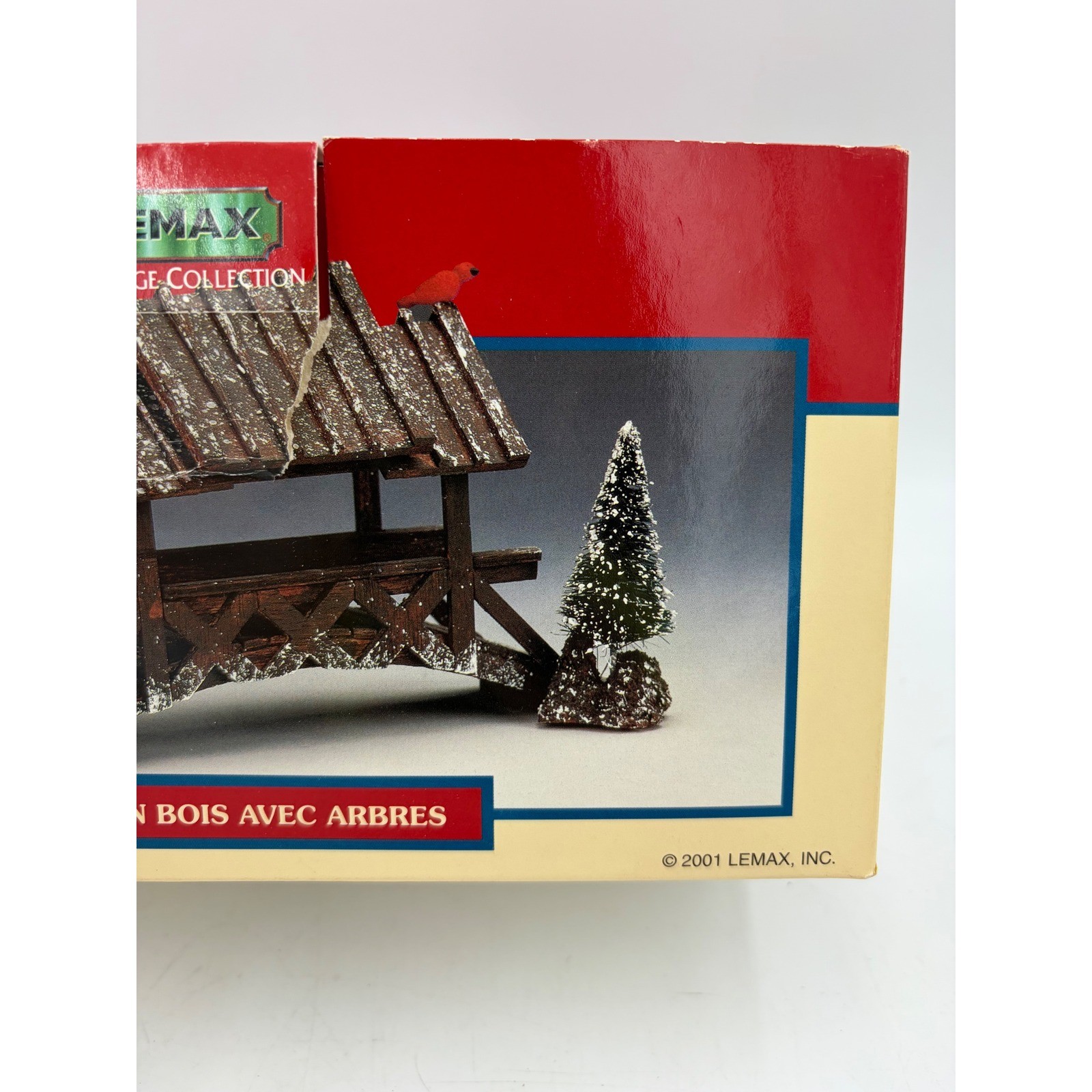 Lemax Christmas Village Wooden Bridge with Trees Cardinal 14618A Decor 2001 Box