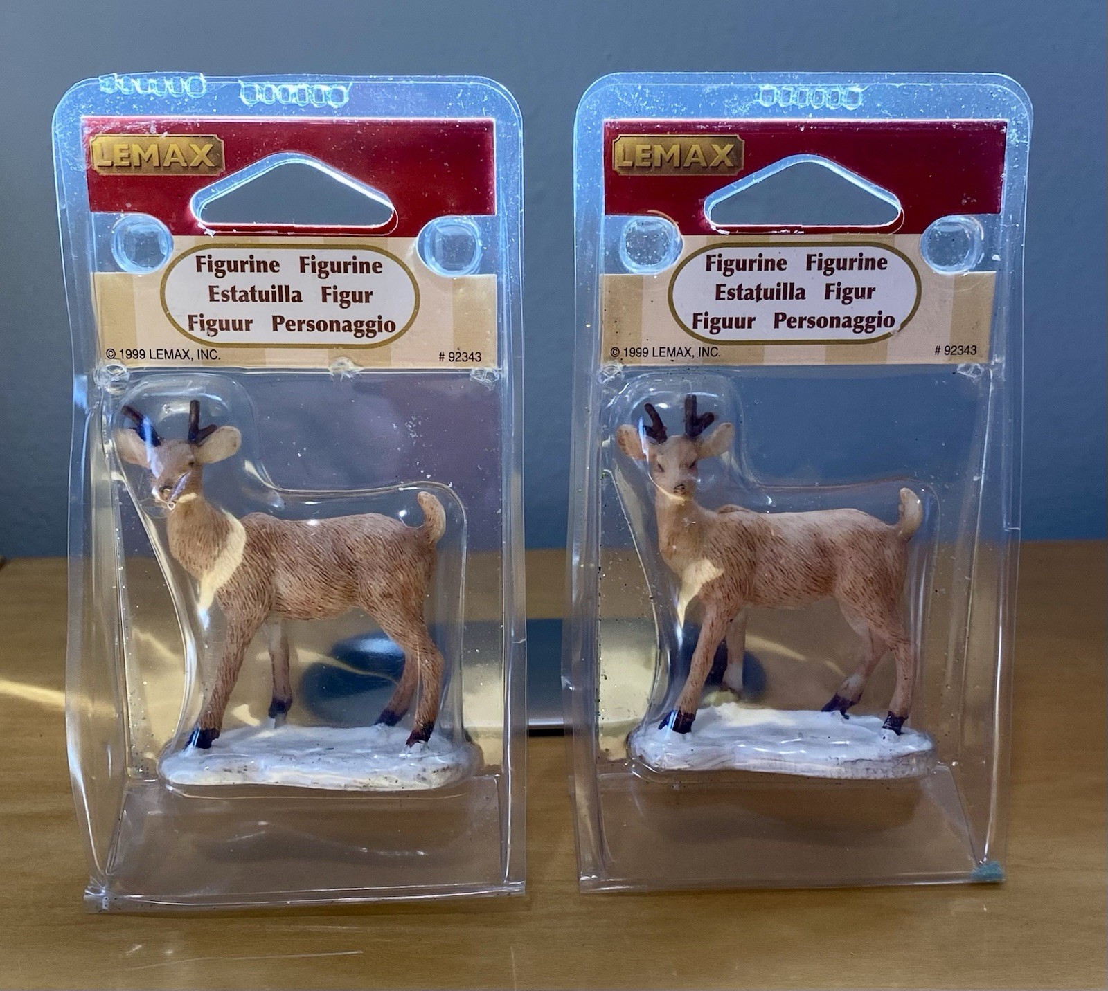 LEMAX Christmas Village Accessory #92343 Deer on the Hoof (1999) – Lot of 2