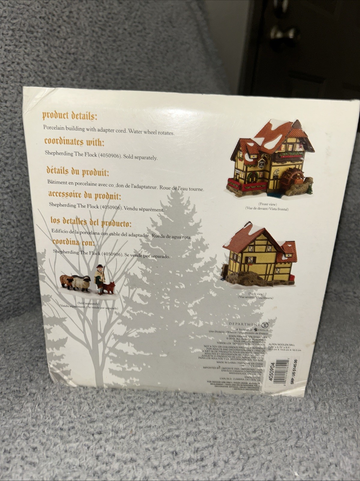 Dept 56 Alpine Village Alpen Woolen Mill 4050904 Animated German Brand new