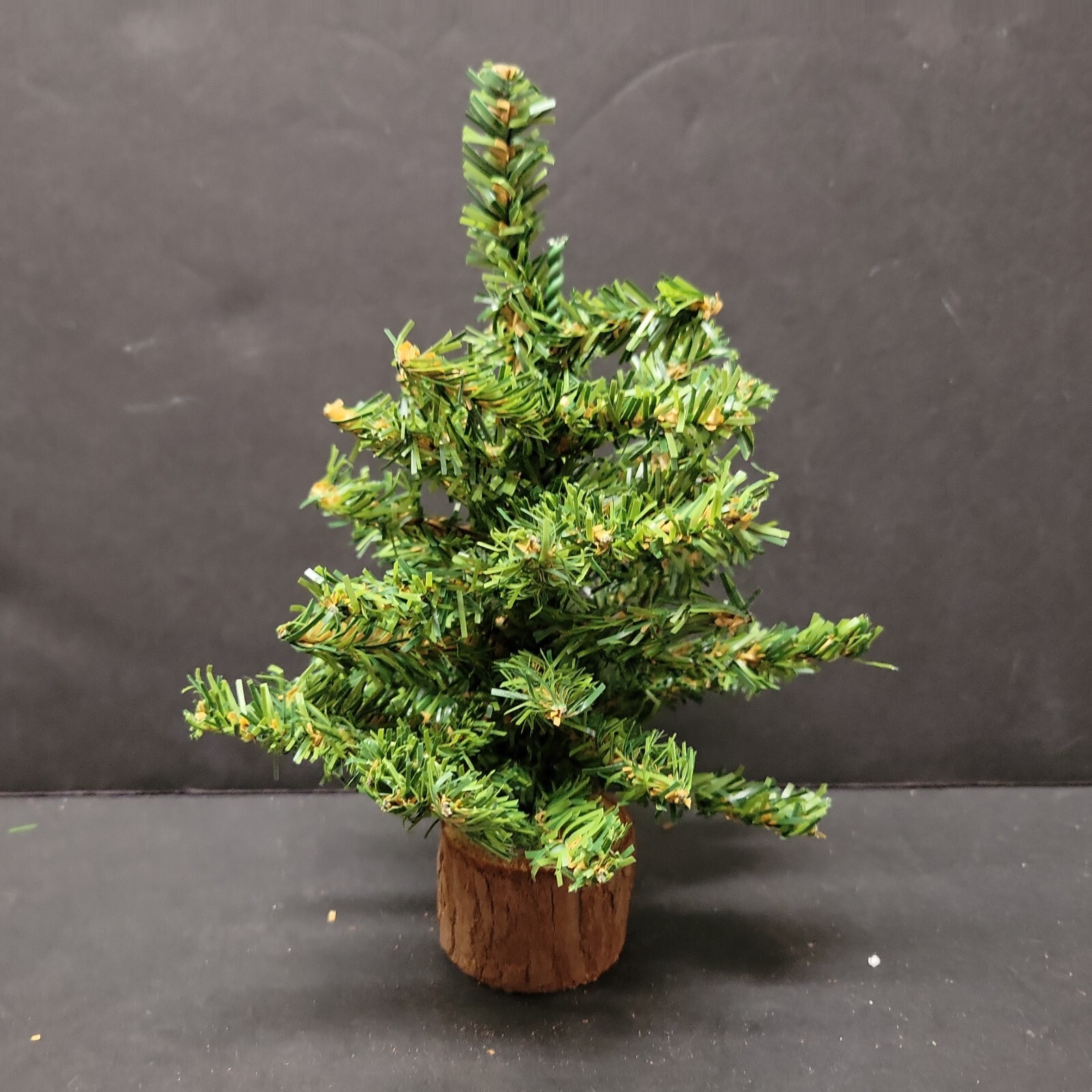 14″ Green Pine Tree Christmas Village Accessory True Wood Block Base More Avail