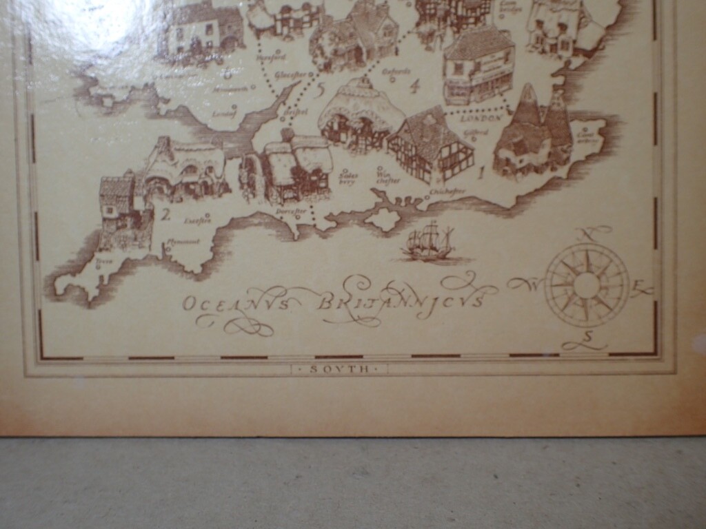Vtg Lilliput Lane Cardboard Easel Back Countertop Retail Cottage Display & Flags