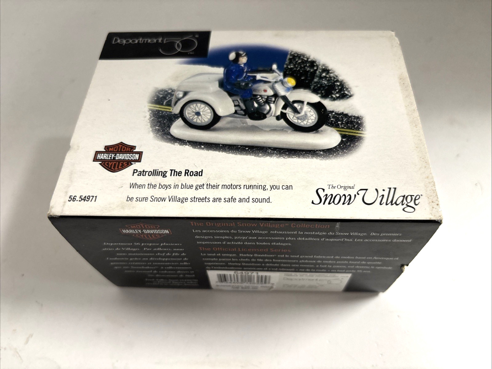 Department 56 Snow Village Harley Davidson Patrolling The Road 54971 nib