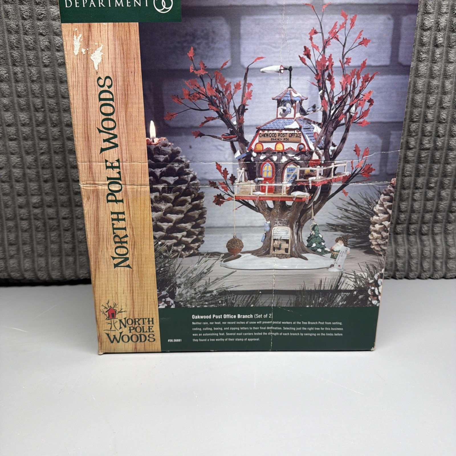 Dept 56 North Pole Woods Oakwood Post Office 56881 Christmas Retired Adapter Inc
