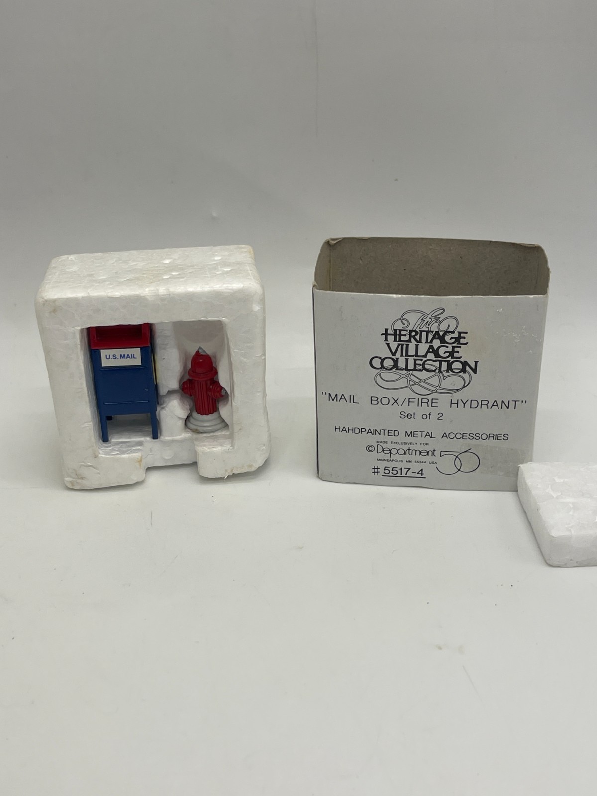 Dept 56 US Mail Box & Fire Hydrant Heritage Village Collection Accessory 5517-4