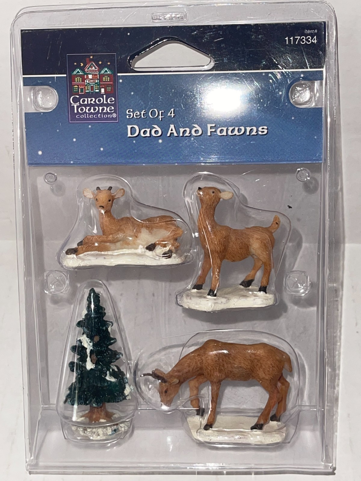 LEMAX Village Collection Townspeople DAD AND FAWNS Miniature Figurine Deer Baby