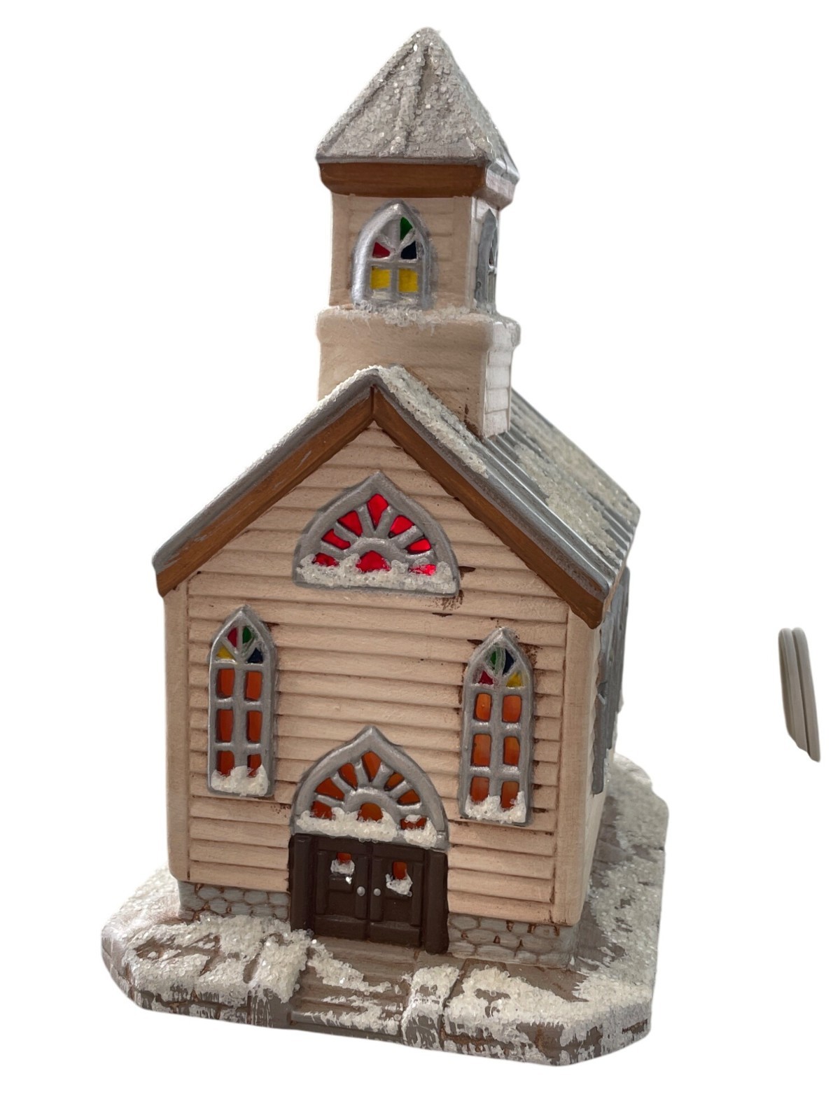 Christmas Remembrances Collectible Light up Church Beige Holiday Festive Decor