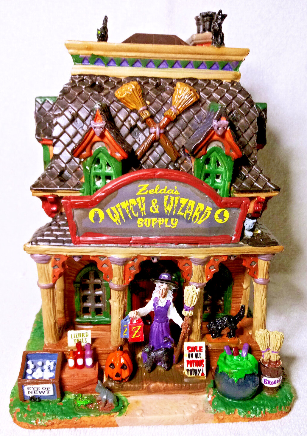 Lemax Spooky Town Signature Colllection Zeldas Witch Wizard Supply