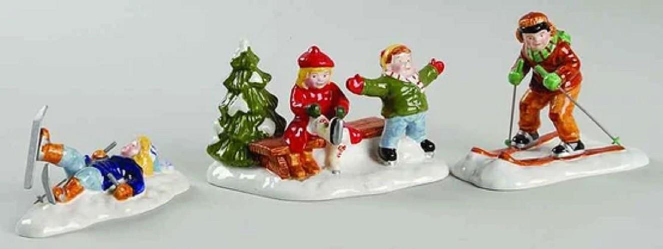 Dept. 56 – Original Snow Village – ‘SKATERS AND SKIERS (Set of 3) #54755
