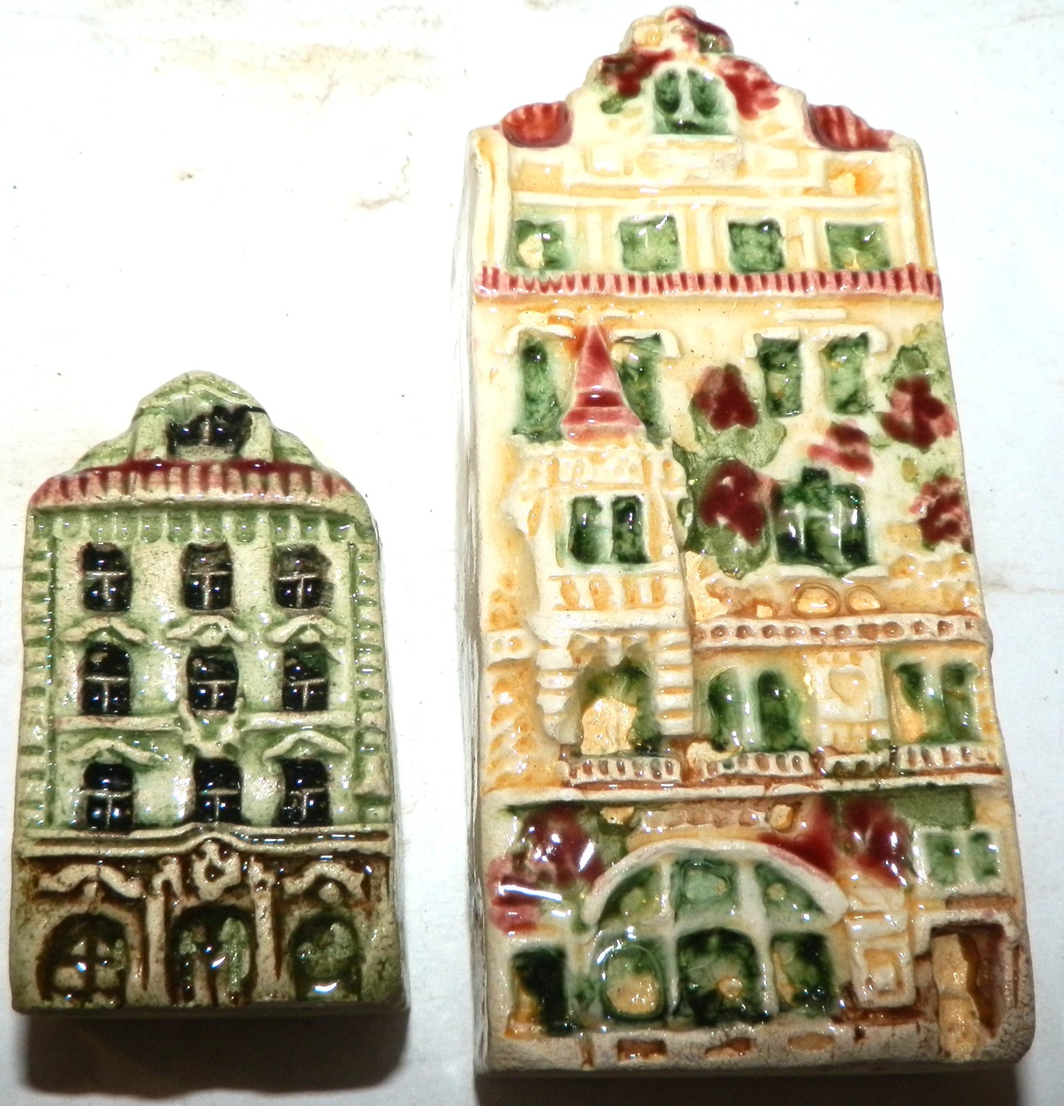 Hand Painted European Town Houses Vintage Ceramic Miniature Prague