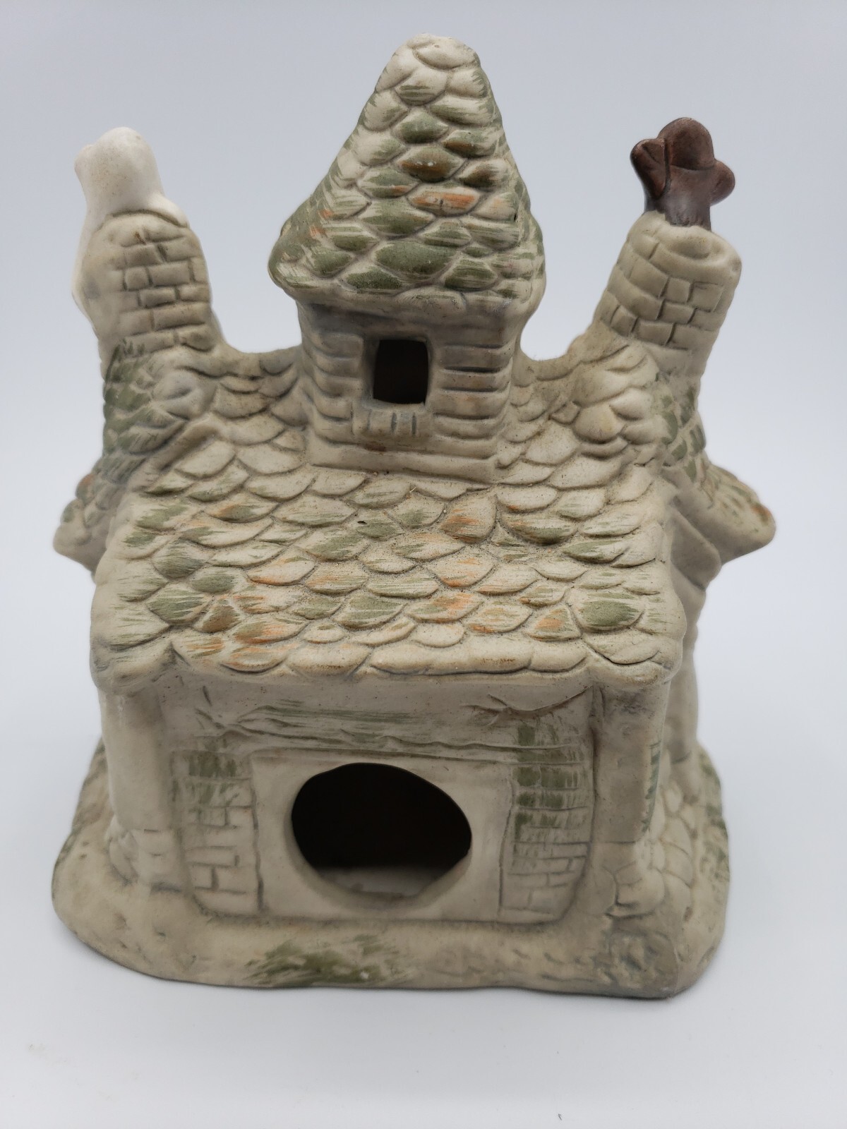 Vintage Artmark Haunted House With Ghosts Pumpkins Owl Ceramic Halloween Taiwan