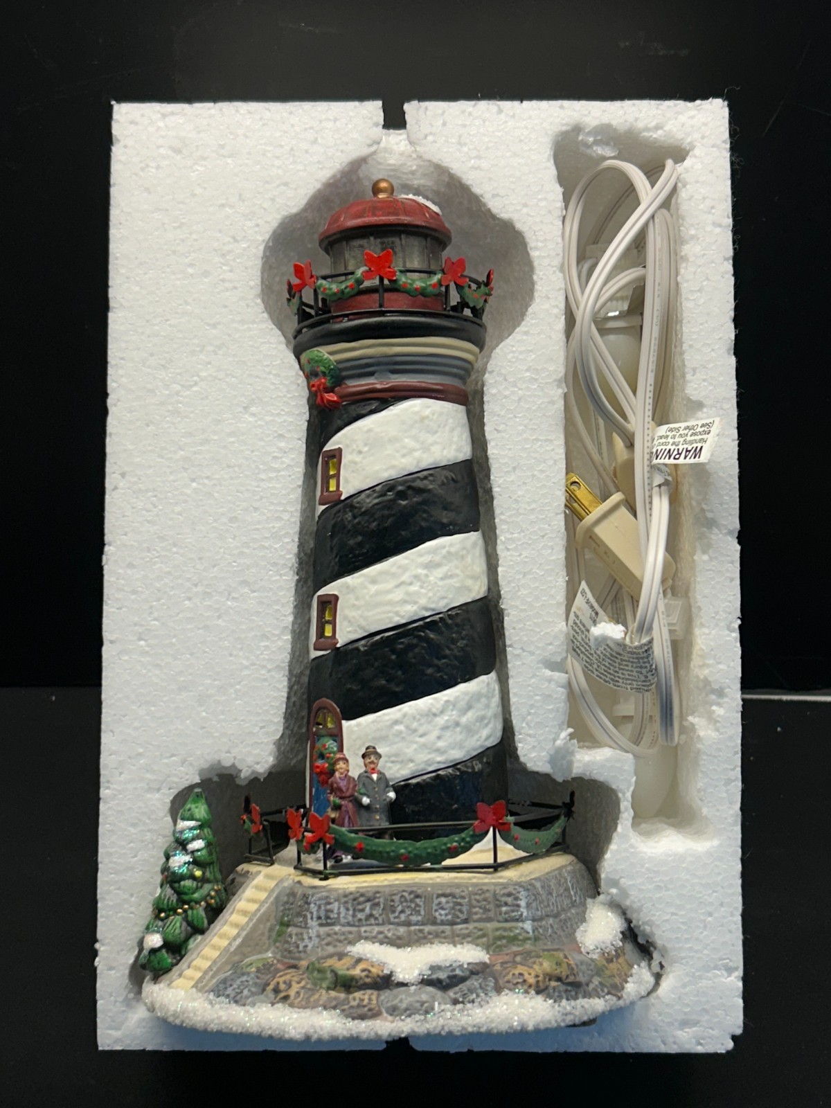 🎄🎄 St. Nicholas Square-Illuminated Spiral Lighthouse-The Village Collection