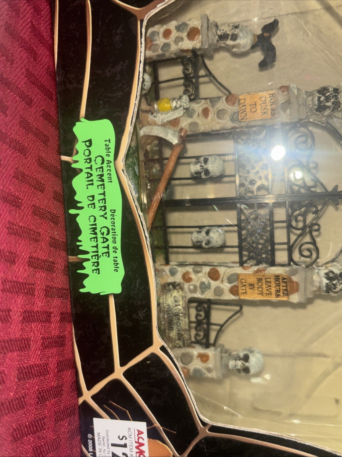 Lemax Spooky Town CEMETERY GATE of Lost Souls Halloween Village 2008 In Box
