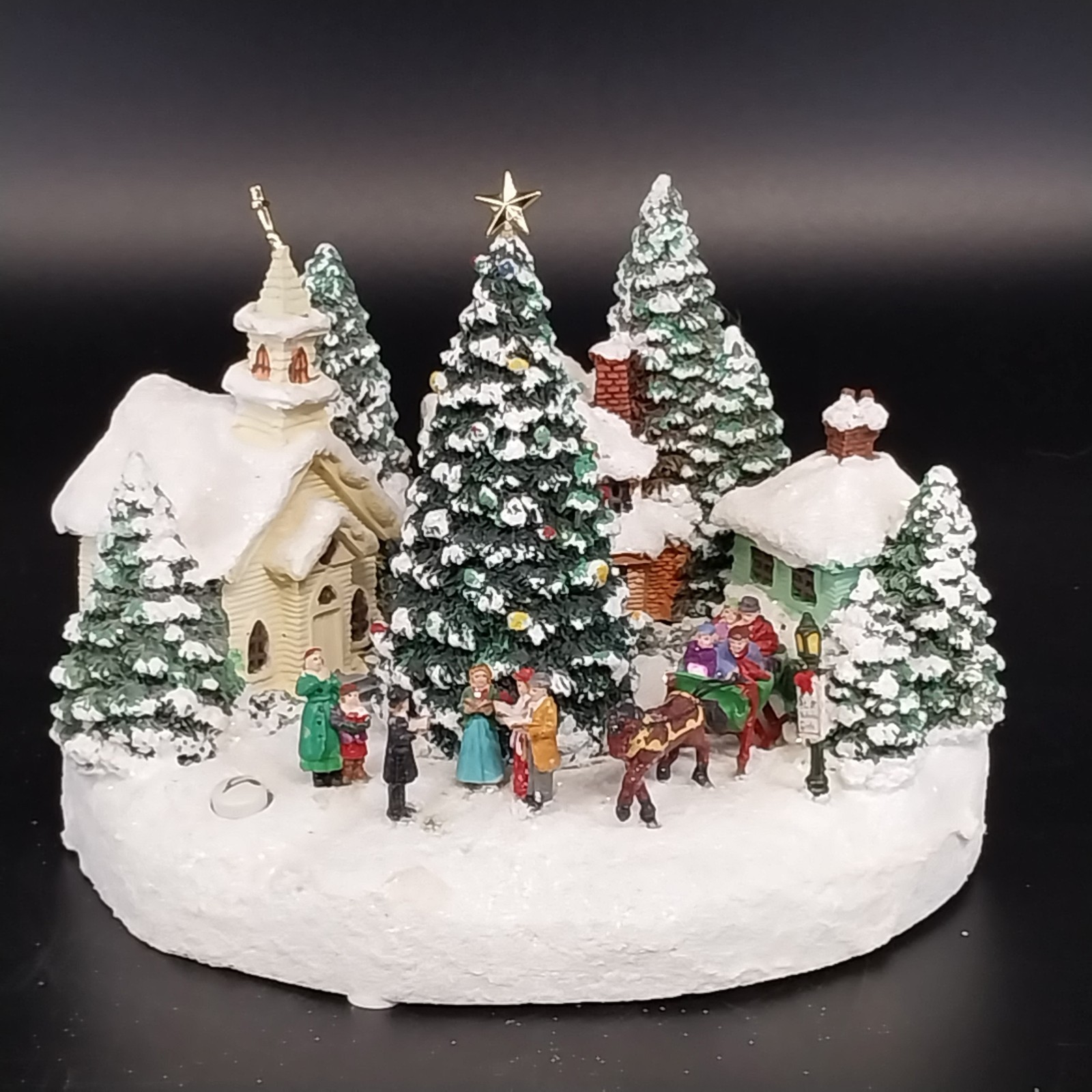 Thomas Kinkade St Nicholas Circle 1993 Lighted Musical Village “Deck The Halls”