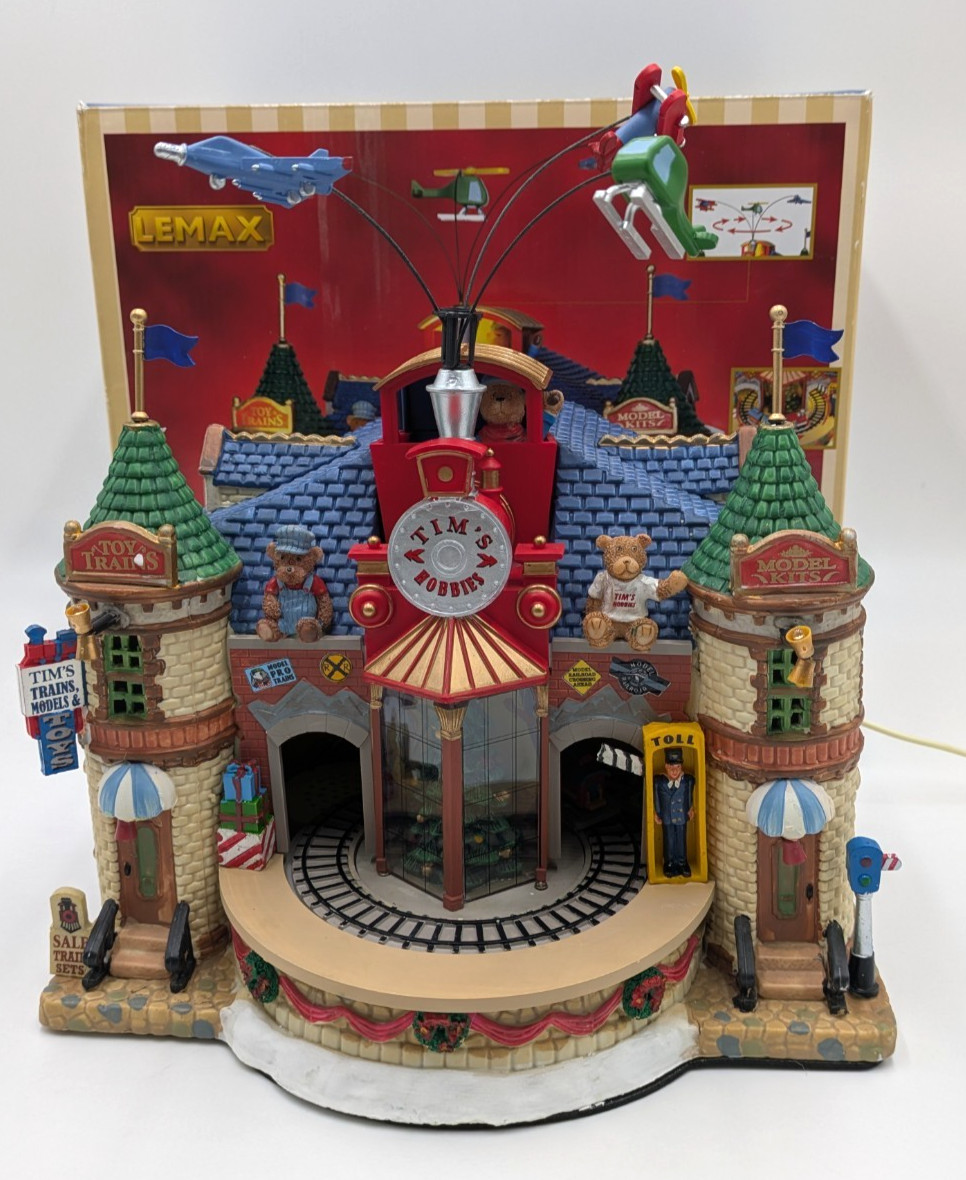 Lemax Tim’s Trains & Hobbies Animated Christmas Village Building 2012 w/ Box