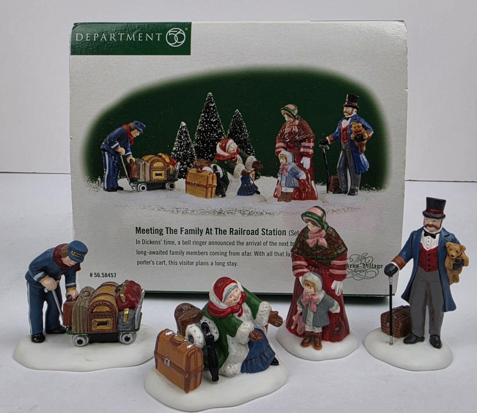 Department 56 Meeting the Family At The Railroad Station Accessory Set Of 4