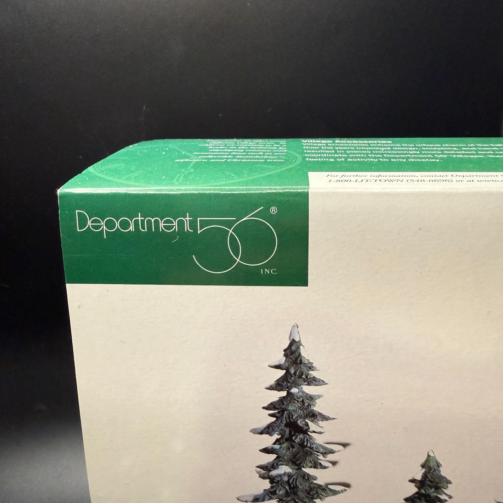 Dept. 56 Winter Pine Trees With Pine Cones #52772 Village Accessory Set of 3