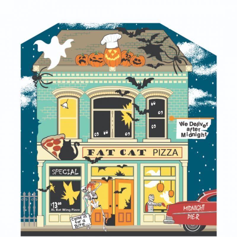 Cat’s Meow Village Halloween Fat Cat Pizzeria #19-632