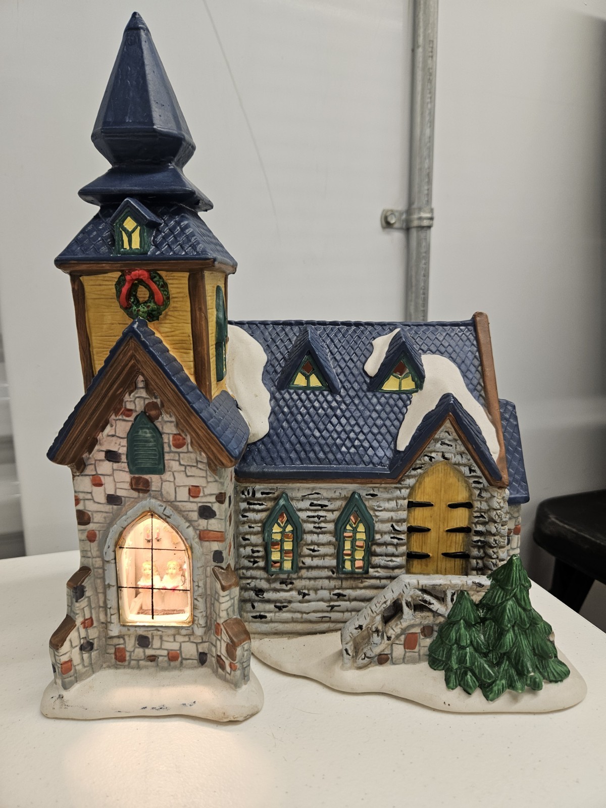 Christmas Delights Handpainted Porcelain Lighted Church Village Town